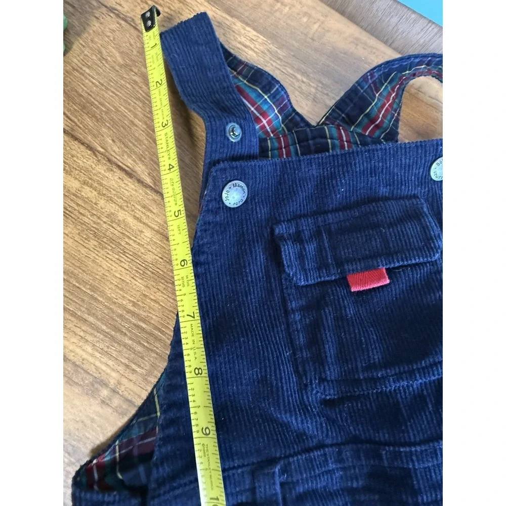 Blue Corduroy Overalls by Jojo Maman Bebe‎ Size 2/3 Years. Tartan Plaid Accents